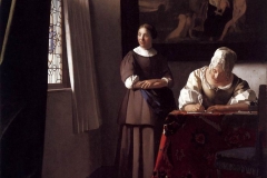 Johannes Vermeer - Lady Writing a Letter with Her Maid