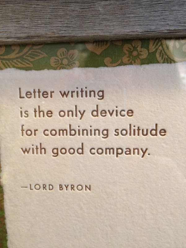 Letter writing Lord Byron